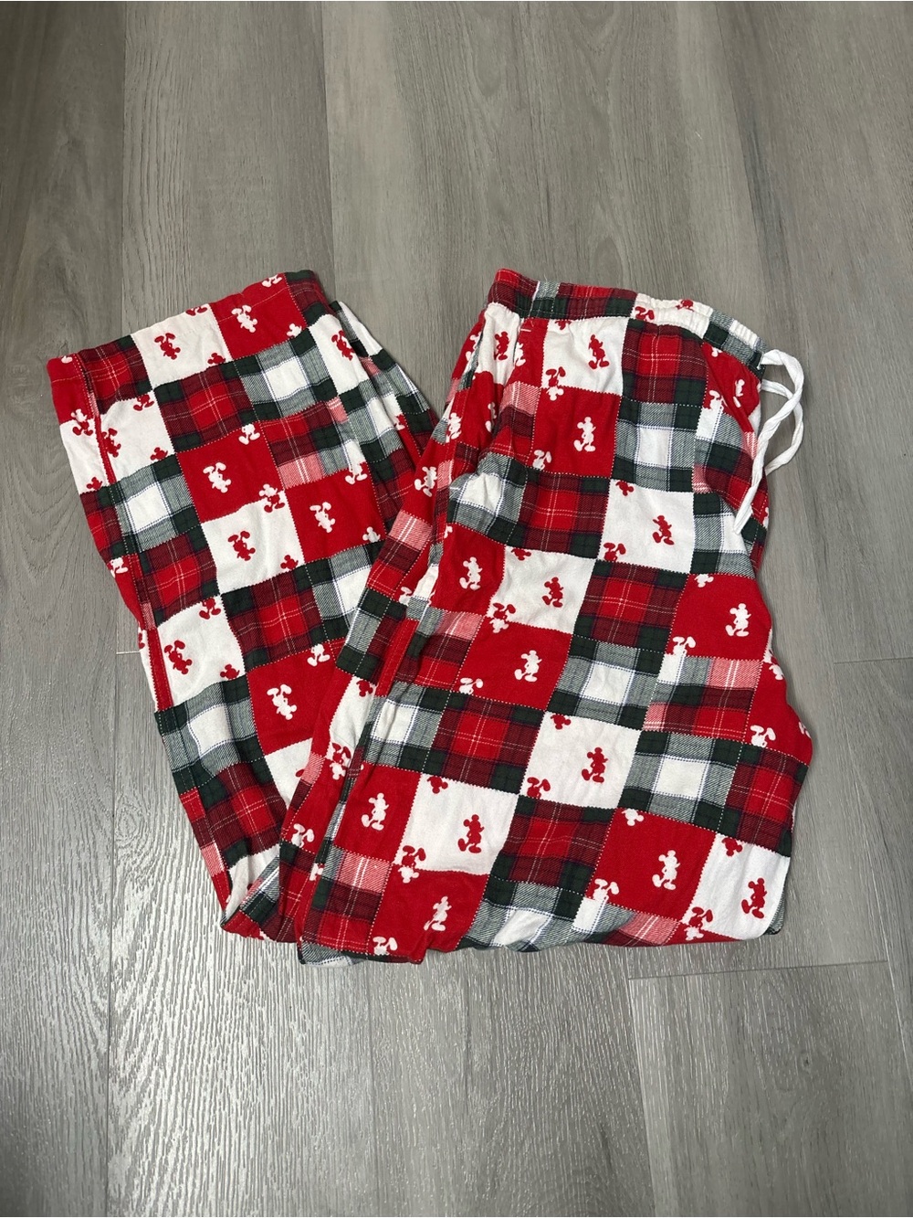 Disney Parks Holiday Flannel Plaid Mickey Patchwork Pajama Pants  XXL